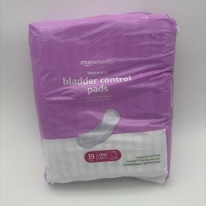 Amazon Basics Womens Bladder Control Pads 39 Count Long Maximum Absorbency New
